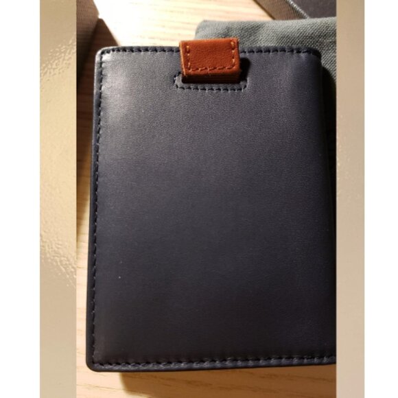 Men Blue Slim leather RFID Blocking Minimalist Card Front Pocket Wallets - Picture 3 of 10